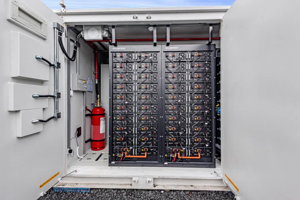 Energy management system (EMS) within a BESS container