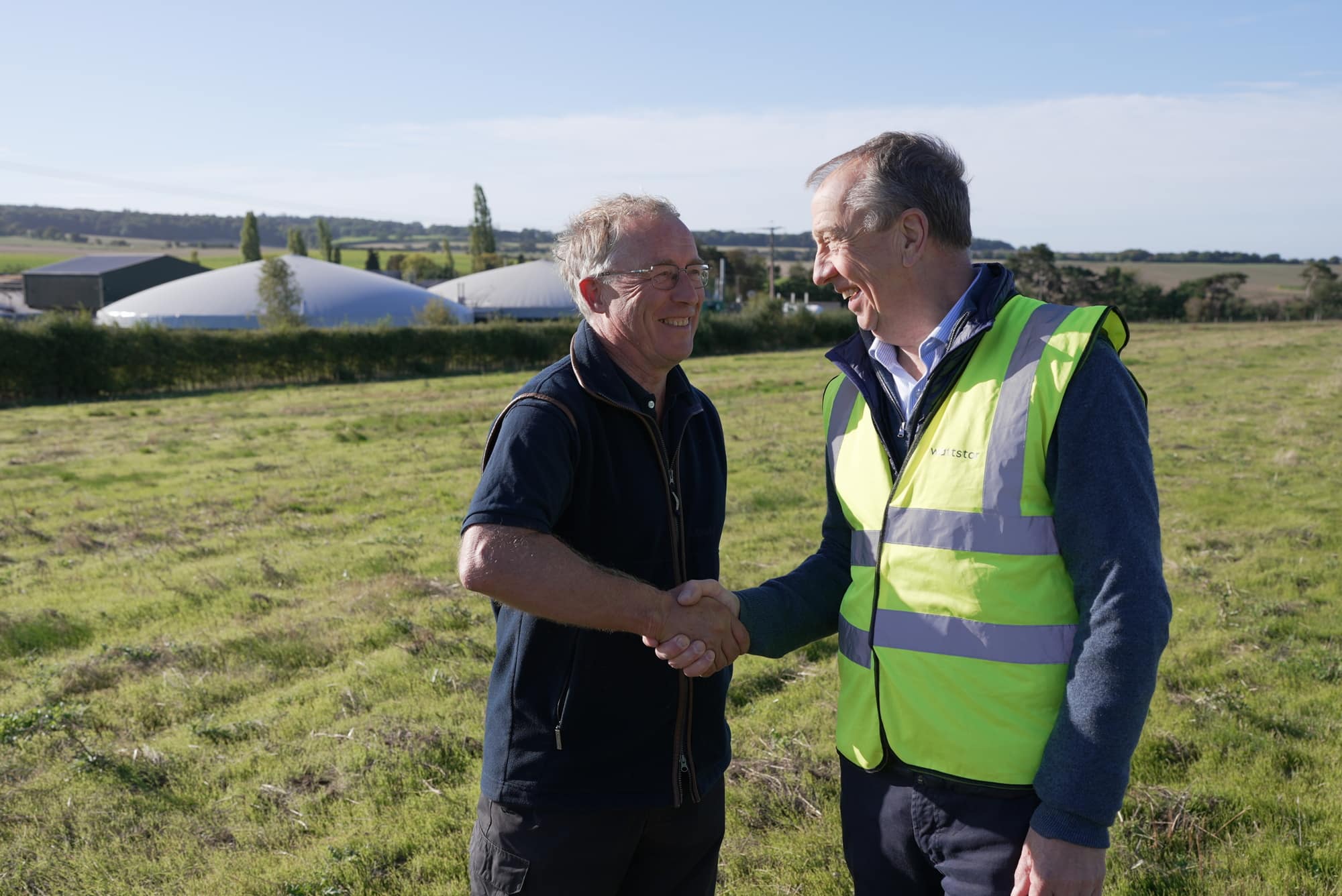 Guy Hildred and Kevin Ball at Icknield Biogas site