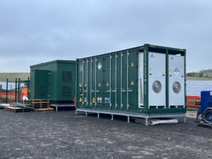 BESS container in Icknield with PV in the background